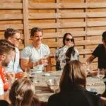 Friends enjoying wine party